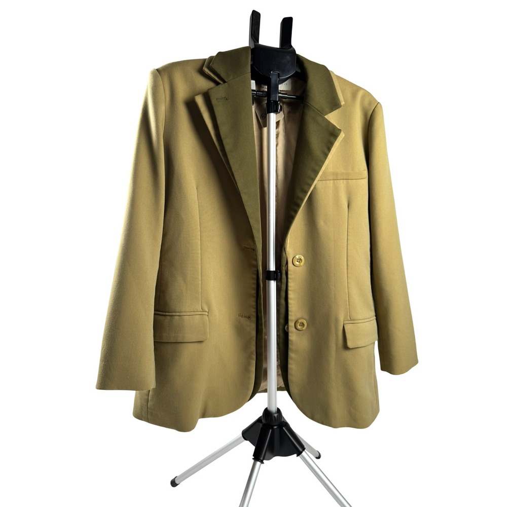 FrenchMauve Issac Layered Blazer Olive Green Oversized Lined Jacket Large